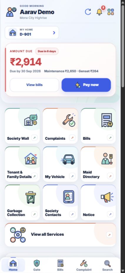 MCHRWS resident app demo dashboard